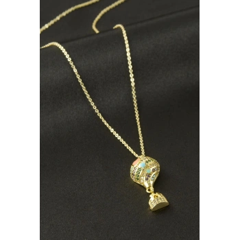 Uçan Balon Zirkon Taşlı Kolye