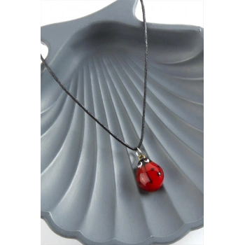 Uğur Böceği Cam Kolye