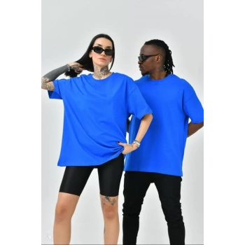 Unisex Basic Bisiklet Yaka Oversize TShirt