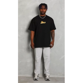 Unisex Bisiklet Yaka Baskılı Oversize TShirt