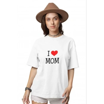 Unisex Bisiklet Yaka Baskılı Oversize TShirt