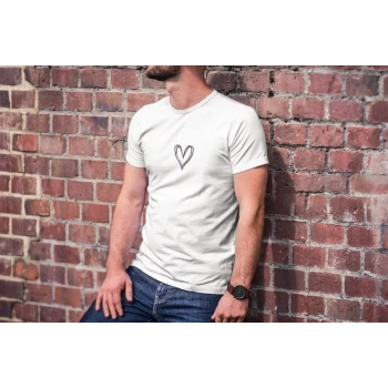 Unisex Bisiklet Yaka Baskılı Oversize TShirt