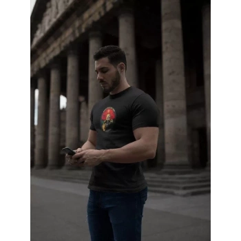 Unisex Bisiklet Yaka Baskılı Oversize TShirt