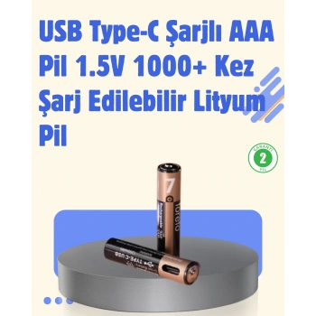 USB Type-C Şarjlı AAA Lityum Pil 1000+ Şarj Döngüsü ile Uzun Ömür