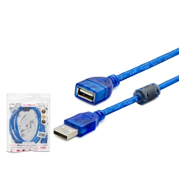 Usb Uzatma Kablosu 3 M - Şeffaf Mavi̇ HDX7535