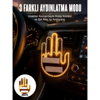 Uzaktan Kumandalı El Orta Parmak Led Araç Camına Özel Yeni Nesil