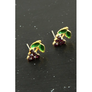 Üzüm Taşlı Minik Küpe