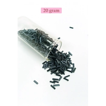 Uzun Boru Kesme Boncuk Çap 2mm Uzunluk 10 mm - 20 Gram - Koyu Yeşil - BNC227