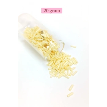 Uzun Boru Kesme Boncuk Çap 2mm Uzunluk 10 mm - 20 Gram - Krem - BNC234