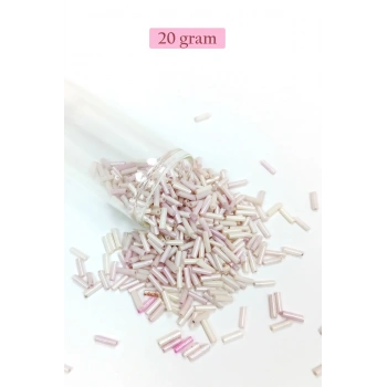 Uzun Boru Kesme Boncuk Çap 2mm Uzunluk 10 mm - 20 Gram - Mat Beyaz - BNC263