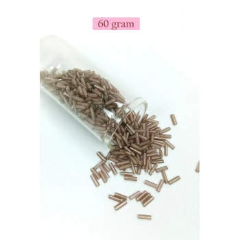 Uzun Boru Kesme Boncuk Çap 2mm Uzunluk 10 mm - 60 Gram - Duman - BNC292