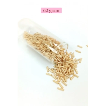 Uzun Boru Kesme Boncuk Çap 2mm Uzunluk 10 mm - 60 Gram - Koyu Krem - BNC268
