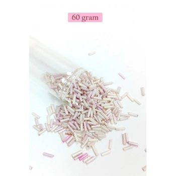 Uzun Boru Kesme Boncuk Çap 2mm Uzunluk 10 mm - 60 Gram - Mat Beyaz - BNC302