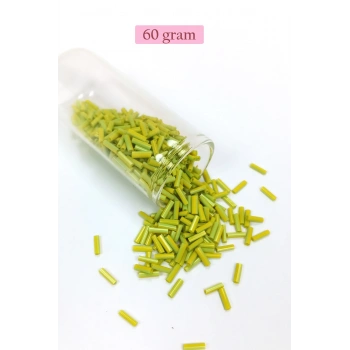 Uzun Boru Kesme Boncuk Çap 2mm Uzunluk 10 mm - 60 Gram - Yeşil - BNC282