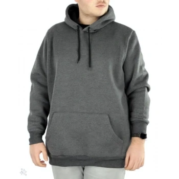 Uzun Kol Kapşonlu Basic Sweatshirt hoodie - Füme