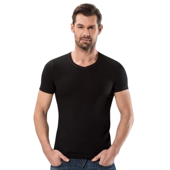 V Yaka Kısa Kollu Modal T Shirt 1204