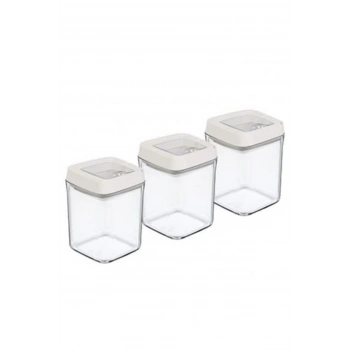 Vakumlu Erzak Kavanozu Kare 3lü Set -OKY-234