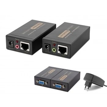 Vga + Ses Rj45 Extender Seti 100 M - Siyah HDX1318