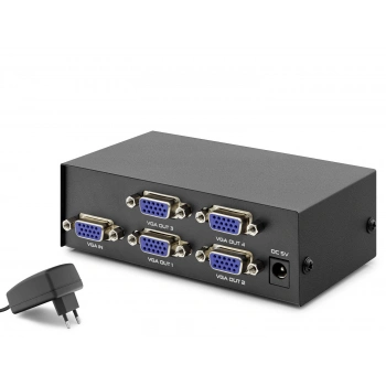 Vga Splitter 1 In 4 Out 200 Mhz - Siyah HDX1278