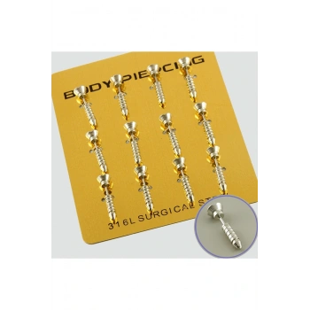 Vidalı Çelik Piercing 1 Adet