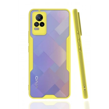 Vivo V21e Kılıf Platin Silikon - Sarı