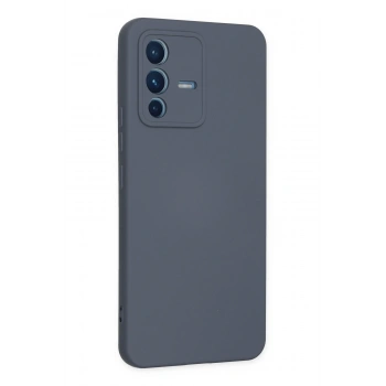 Vivo V23 5G Kılıf Nano içi Kadife Silikon - Gri