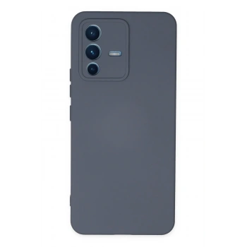Vivo V23 5G Kılıf Nano içi Kadife Silikon - Gri