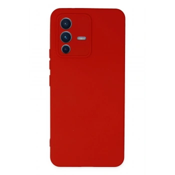 Vivo V23 5G Kılıf Nano içi Kadife Silikon - Kırmızı