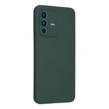 Vivo V23 5G Kılıf Nano içi Kadife Silikon - Koyu Yeşil
