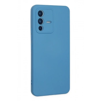 Vivo V23 5G Kılıf Nano içi Kadife Silikon - Mavi