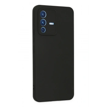 Vivo V23 5G Kılıf Nano içi Kadife Silikon - Siyah