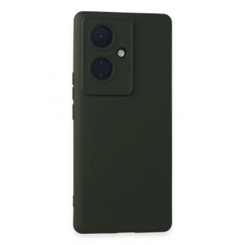 Vivo V29 Lite Kılıf Nano içi Kadife Silikon - Koyu Yeşil
