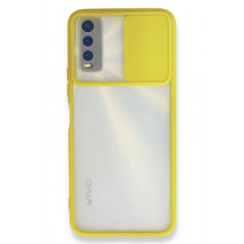 Vivo Y11S Kılıf Palm Buzlu Kamera Sürgülü Silikon - Sarı