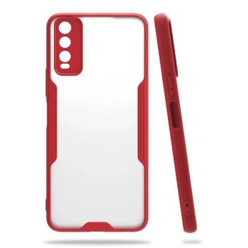 Vivo Y11S Kılıf Platin Silikon - Kırmızı