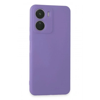 Vivo Y16 Kılıf First Silikon - Lila