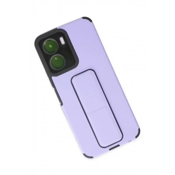 Vivo Y16 Kılıf Mega Standlı Silikon - Lila