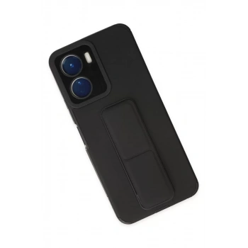 Vivo Y16 Kılıf Mega Standlı Silikon - Siyah