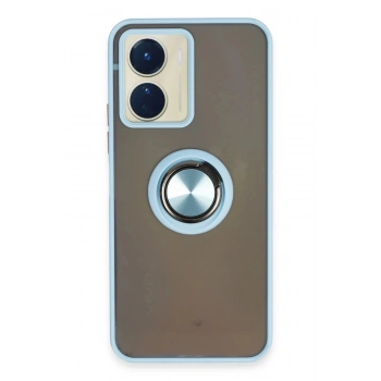 Vivo Y16 Kılıf Montreal Yüzüklü Silikon Kapak - Buz Mavi