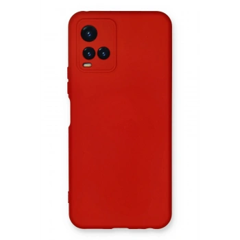 Vivo Y21S Kılıf Nano içi Kadife Silikon - Kırmızı