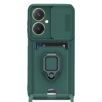 Vivo Y27 Kılıf Zuma Kartvizitli Yüzüklü Silikon - Yeşil