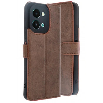 Vivo Y28 Kılıf Trend S Plus Kapaklı Kılıf - Taba