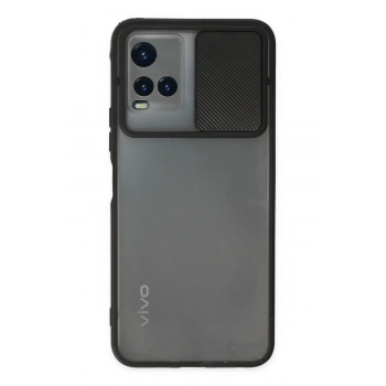 Vivo Y33S Kılıf Palm Buzlu Kamera Sürgülü Silikon - Siyah