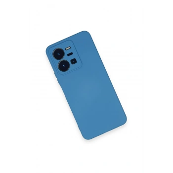 Vivo Y35 Kılıf Nano içi Kadife Silikon - Mavi