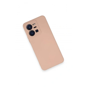 Vivo Y35 Kılıf Nano içi Kadife Silikon - Pudra