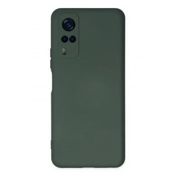 Vivo Y53S Kılıf Nano içi Kadife Silikon - Koyu Yeşil