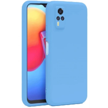 Vivo Y53S Kılıf Nano içi Kadife Silikon - Mavi
