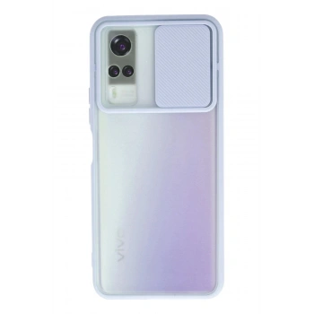 Vivo Y53S Kılıf Palm Buzlu Kamera Sürgülü Silikon - Lila