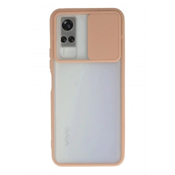 Vivo Y53S Kılıf Palm Buzlu Kamera Sürgülü Silikon - Pembe