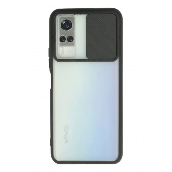 Vivo Y53S Kılıf Palm Buzlu Kamera Sürgülü Silikon - Siyah