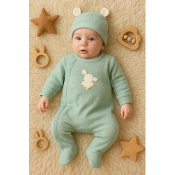 Waffle Tavşanlı Erkek Tulum %100 Pamuk